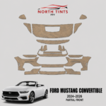 2024–2026 Ford Mustang Convertible vehicle-specific partial front precut paint protection film kit