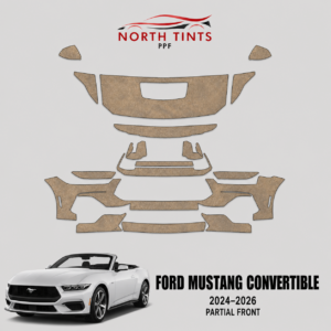 2024–2026 Ford Mustang Convertible vehicle-specific partial front precut paint protection film kit