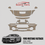 2024–2026 Ford Mustang Fastback vehicle-specific partial front precut paint protection film kit