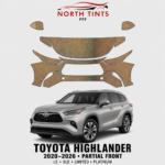 2020–2026 Toyota Highlander vehicle-specific partial front precut paint protection film kit