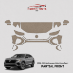 2024–2026 Volkswagen Atlas Cross Sport vehicle-specific partial front precut paint protection film kit