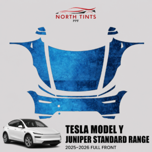 2025–2026 Tesla Model Y Juniper Standard Range vehicle-specific full front precut paint protection film kit