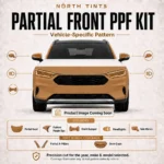 Universal Partial Front precut paint protection film kit coverage