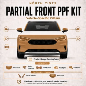 Universal Partial Front precut paint protection film kit coverage